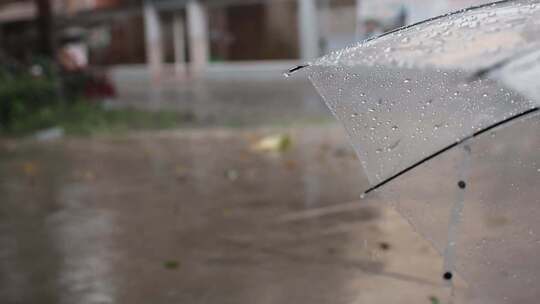 雨伞上的雨滴