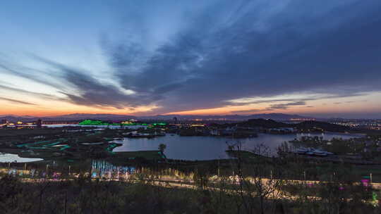 北京雁栖湖夜转日延时视频