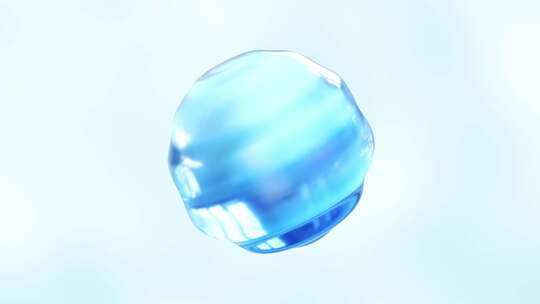 柔软小球玻璃透明精华蓝色视频素材模板下载