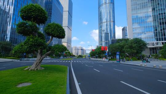 绿城南宁城市高楼写字楼商业中心街景街道