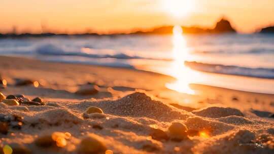 秦皇岛阿那亚海滩海滩日落时分海景