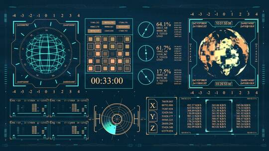 科技科幻HUD屏幕交互界面大数据互联网UI界面 (2)视频素材模板下载