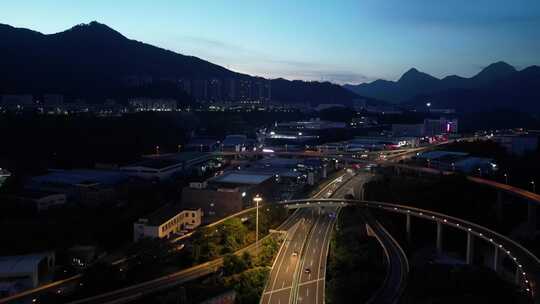 福建三明建设三明夜景航拍