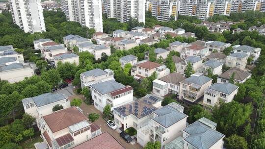 上海浦东新区康桥镇商业住宅别墅全景4K航拍