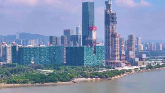 深圳南山区高楼大厦航拍摩天大楼后海城市建视频素材模板下载