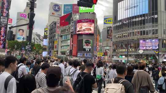 日本拥挤的东京涩谷