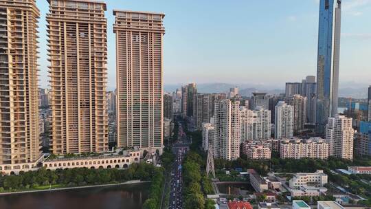 福建厦门城市高档住宅小区航拍