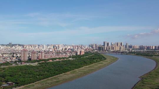 泉州市区航拍大景晋江河江滨经济丰泽鲤城