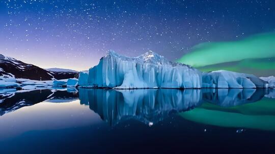 北极 极光 星轨