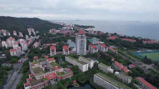 航拍厦门大学建筑