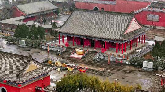 赵公明财神庙雪景