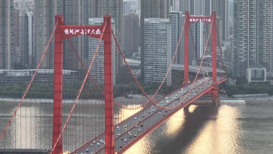 武汉鹦鹉洲长江大桥长焦环绕镜头，2022最新视频素材模板下载