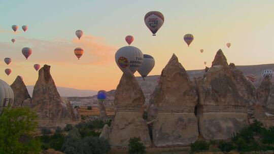热气球在土耳其升起视频素材模板下载