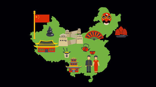 中国地图动画|阿尔法频道