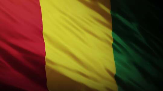 几内亚国旗挥舞-4K视频素材模板下载