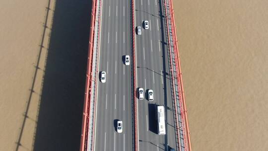 武汉长江鹦鹉洲大桥航拍