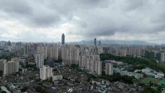 航拍温州鹿城区温州建设温州大景