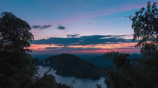 长沙 黑麋峰 日落 森林水库 旅游