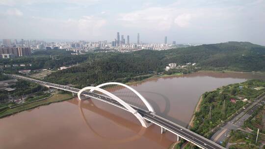 广西南宁大桥航拍视频素材模板下载