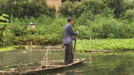 江南地区农村划船