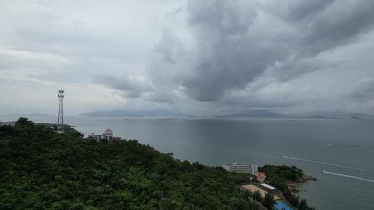 4K震撼惠州海湾大桥恶劣天气航拍视频