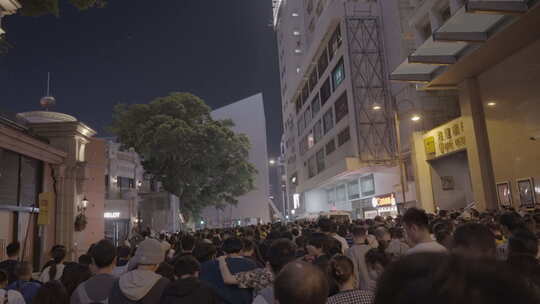 香港跨年夜密集人群视频素材模板下载