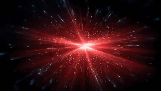红色光芒汇聚中心点能量爆发
