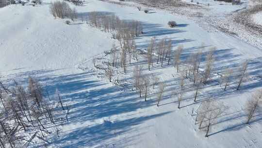 4K航拍海拉尔河流域冬季雪景