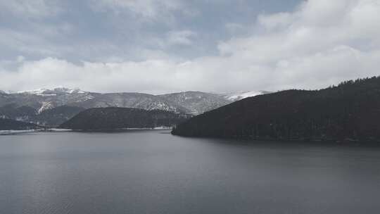 「有版权」航拍普达措国家公园雪景4K-11