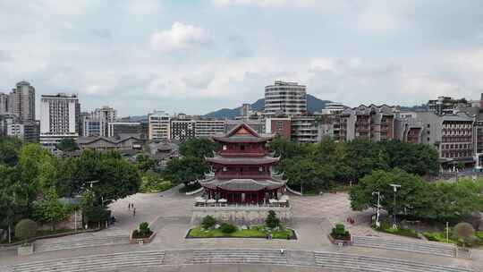 航拍四川宜宾合江门广场