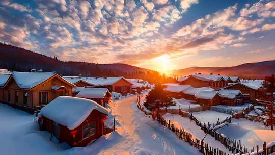 「有版权」航拍中国雪乡4K