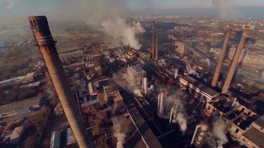 城市污染 空气污染 化工厂 浓烟弥漫