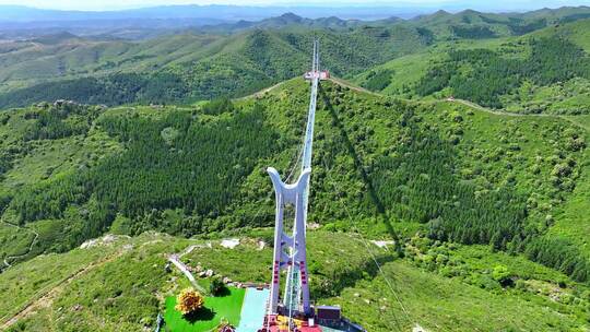 航拍张家口亚洲第一玻璃吊桥夏日美景4K素材