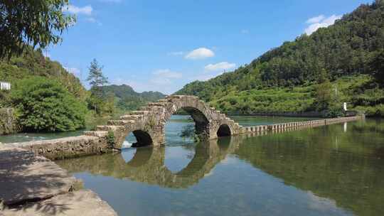 自然风光小桥流水风景实拍