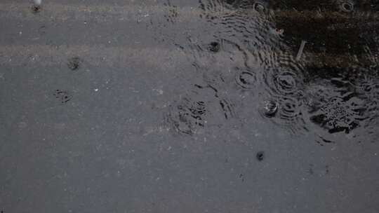 雨季 下雨 雨滴 雨水落在地面上