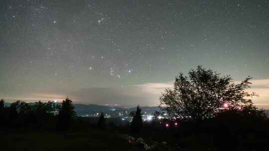 户外唯美夜晚星空银河延时