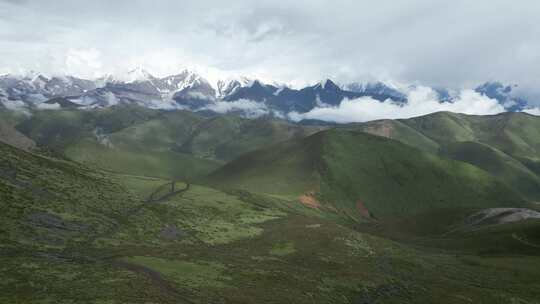 川西贡嘎山冷嘎措4K航拍 贡嘎雪山风光航拍