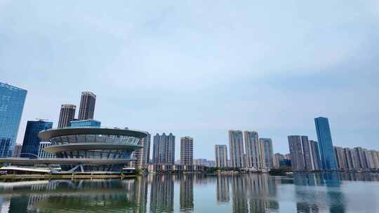 长沙地标梅溪湖城市岛风光实拍
