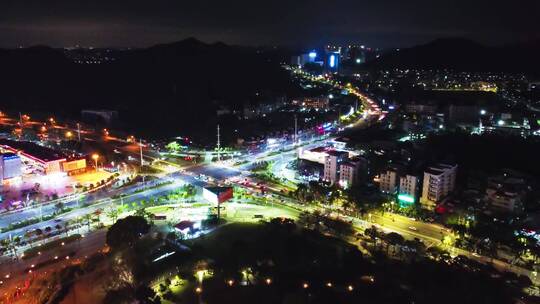 城市车流夜景航拍