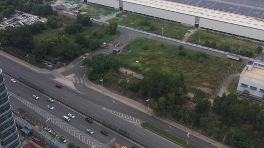 航拍深圳城市道路运输