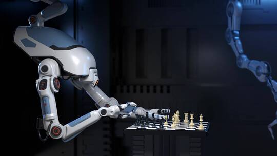 机器人国际象棋半机械人视频素材模板下载