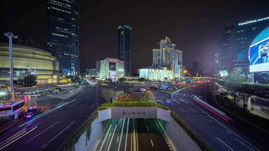 上海_道路桥梁_夜景延时_城市车流003