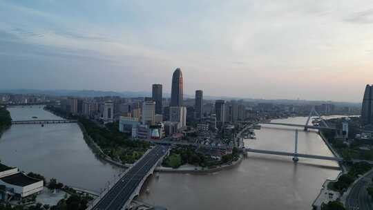 航拍浙江宁波城市风光宁波建设