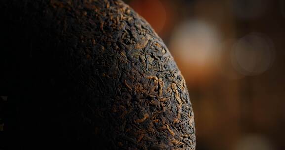 茶普洱熟茶茶饼光影特写金毫茶叶收藏镜头