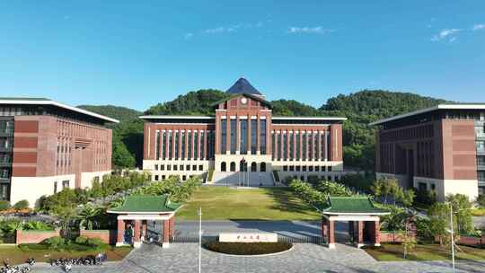 深圳光明区中山大学校区航拍学校建筑风光