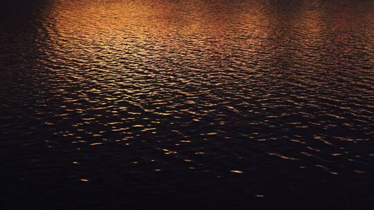 夜晚湖面水面海面灯光波光粼粼俯拍特写波纹视频素材模板下载