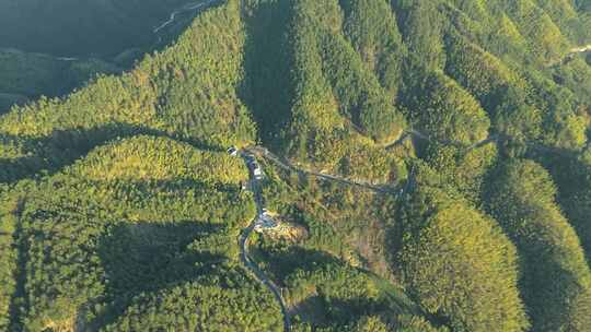 秋天午后航拍安徽省黄山市璜尖岭风景