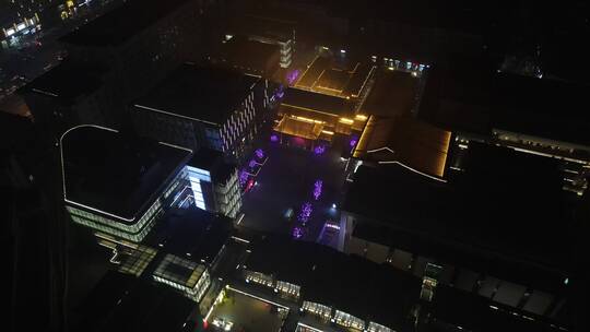 西安易俗社夜景航拍3