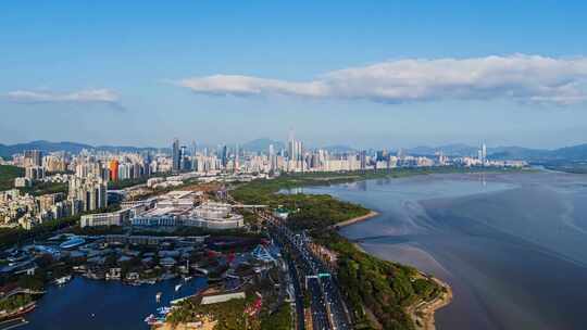 深圳滨河大道车流航拍延时