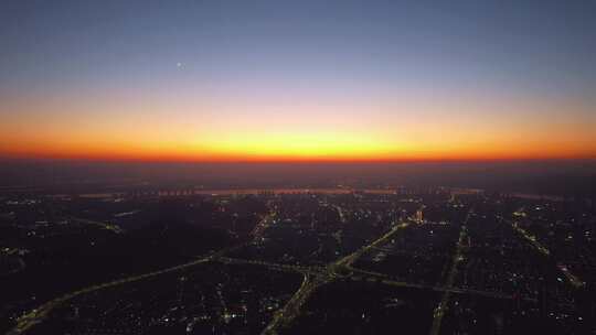 杭州滨江区城市夜景航拍